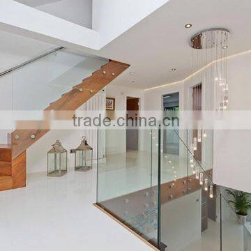 stair framless glass simple design standoff glass railing