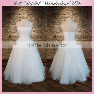 Tea length polyester organza princess prom dress