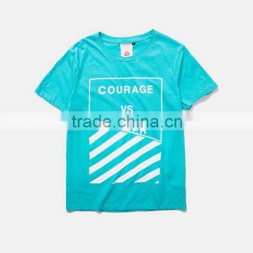 O neck printed T-shirt 2015 men's fashion custom short sleeve