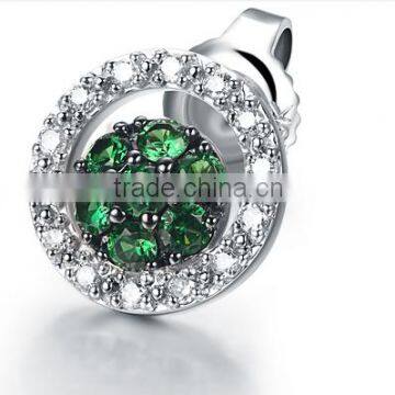 natural savorite earring 18K platinum demantoid earring diamond earring