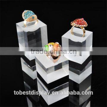 3 tiers clear excellent carftship acrylic riser/acrylic jewelry display stand/acrylic ring holder Shenzhen factory