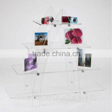 detachable innovative 4 tiers clear versatile acrylic display shelf,acrylic floor display stand,acrylic display rack