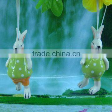 Hotsale ceramic easter rabbit hanging