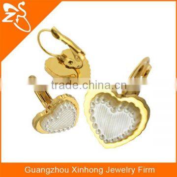 steel hinged hoop earrings, fashion earrings woman, heart-shaped hoop earrings