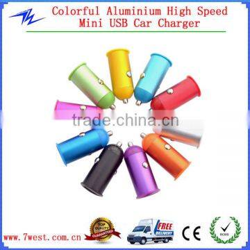 New Colorful Aluminium Alloy Mini USB Car Charger Power Adapter - 1000mAh