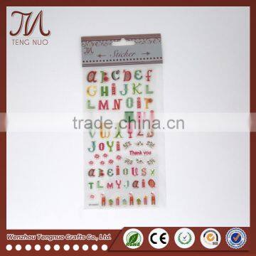 Customized Cartoon Alphabet Letter Crystal Plastic Sticker For Kid photo-2