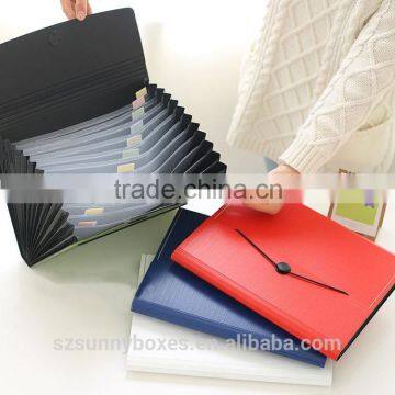 13 Pockets PP Customized printing Decorative Expanding File Folder A4 Plastic Folder