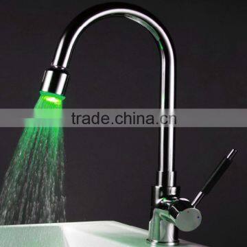 Brass Temperataure Led Pull Out Kitchen Faucet photo-3