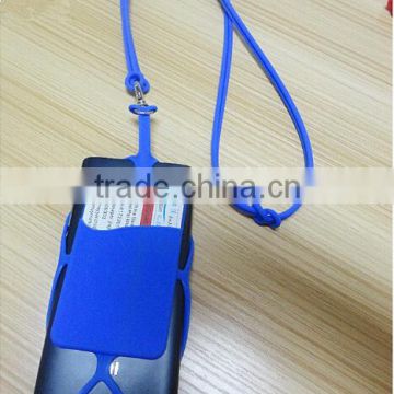 Wholesale fashion gift for cellphone customized logomobile phone lanyard silicone card holder