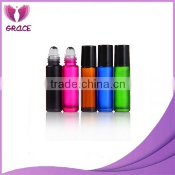 frosted roll on bottle with black lid 10ml