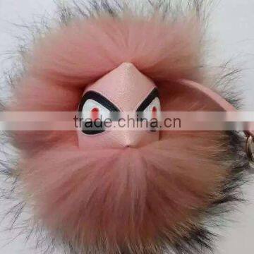 Hot Fashion Raccoon Fur Accessories Monster Fur Keychain Leather Keychain Fur Pompoms photo-5