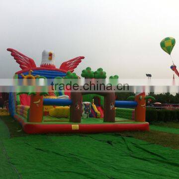 2015 hot commercial giant inflatable slide and bouncer