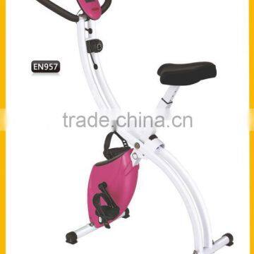 Pink Crossfit Equipment Body Building Foldable Magnetic Bike With 2.5kgs Flywheel From Supplier