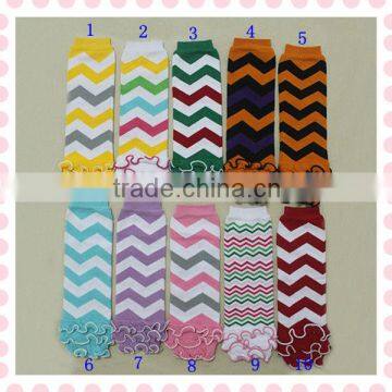 100% COTTON Baby Leg Warmer Chevron Zig Zag Leg Warmers with Ruffles