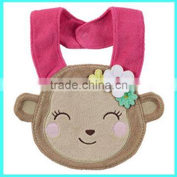 Brand new Aloha Monkey colored cotton terry bib,infant terry bib