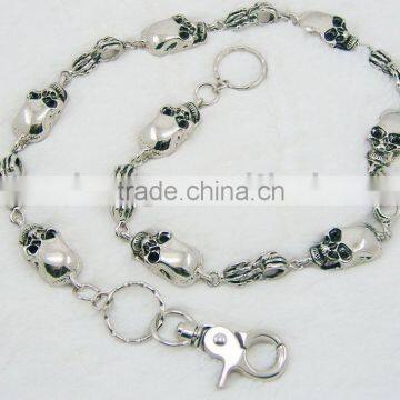 Men's waist chain with ghost head carabiner ring