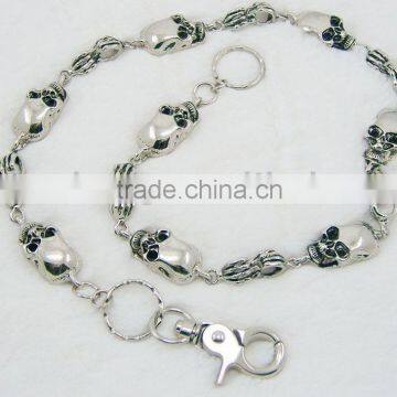 Men's Waist Chain With Ghost Head Carabiner Ring