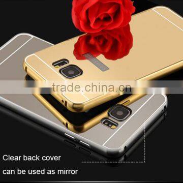 New Model 2 In 1 Aluminum Bumper Metal Mirror Case For Samsung Galaxy S7, Bumper+back mirror case