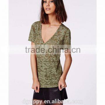 China Wholesale V Neck t Shirt Oversized Fit Custom t Shirt for Woman photo-4