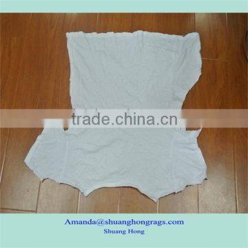 Cut plain t-shirt wiping rags white