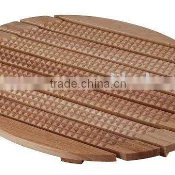 Wooden Massage Mat Bed Foot Board with Oval Shape and Non-Slip Rubber Feet on Bottom for Bathroom Bedroom and Hospital Medical