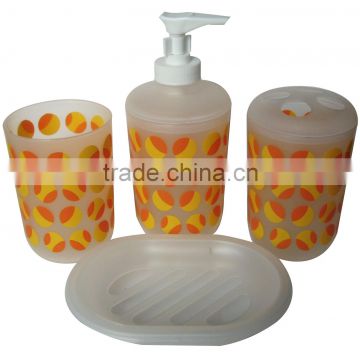 orange plastic bathroom set