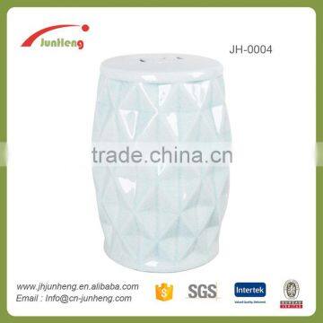 white glazed ceramic wedding stool, white bar stool, chinese drum stool for garden