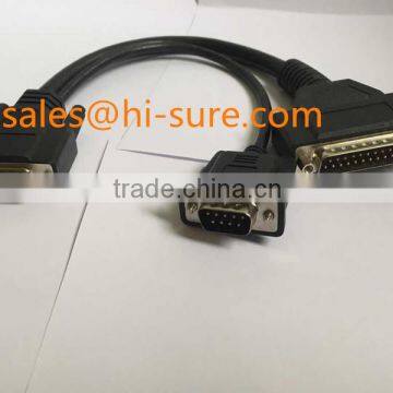 HDB 26 connector TO DB25P male +DB9P CABLE Split Y Cable