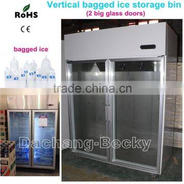Upright Ice Merchandiser With 2-glass Door Bagged Ice Storage Bin Temp -12degree C photo-5