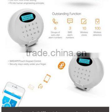 850/900/1800/1900MHZ LCD Disply 100 wireless zones WIFI/GPRS/GSM Wireless Bluetooth Alarm home security (GS-M3GB)