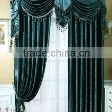 Plain hotel velvet curtain fabric with luxury hotel window curtain pattern