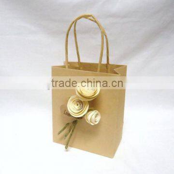 2014 high quality brown twisted paper handle Kraft Paper Bag