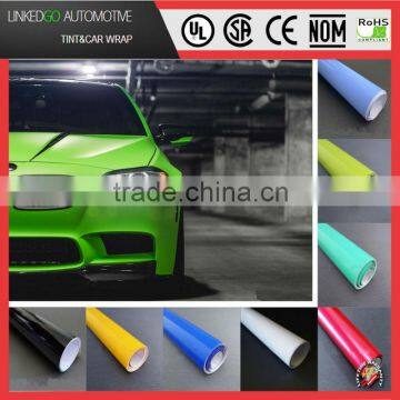 Good quality 1.52*30m gloss green la car wrap with air bubble free car wrapping