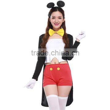 2016 Mouse Halloween Costume trainer clothing dress cute cartoon Magic Clown Suit with dovetail mounted