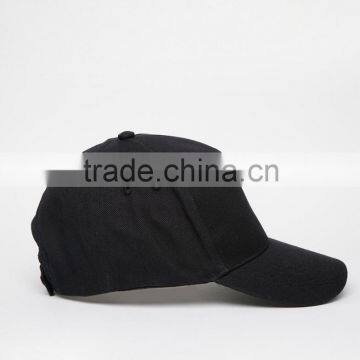 China Factory Daijun New Design OEM High Quality 100%cotton Velcro Black Plain Men Custom 5 Panel Baseball Cap photo-2