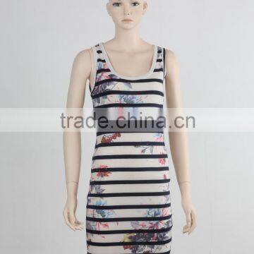 F5S15003 Custom Women Stripe Vest Tank Top Fitness China Factory