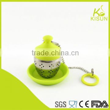 silicone tea strainer with chain