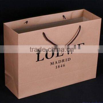 High quality brown kraft paper bag with black logo printing