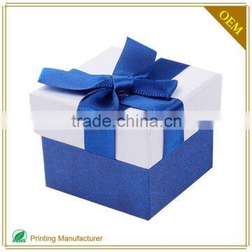 creative engagement ring paper gift box packaging box blue bowknot