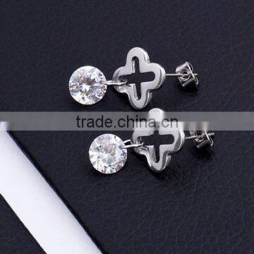Fashion Big Crystal Stainless Steel Crystal Earring BE10161 photo-4
