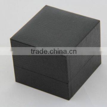 High End Black Small Square Paper Ring Box With Velvet Pad photo-2