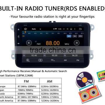 2 Din Quad Core Android Car Gps Dvd Player for VW Skoda