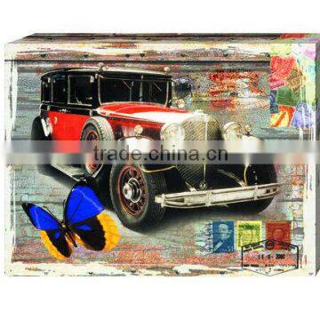 Car and butterfly printed canvas home designs