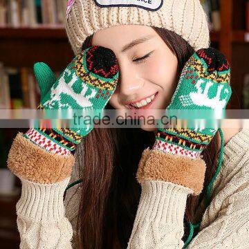 2016 New Hot Sale Christmas Ladies Women Girl Winter Knitted Gloves