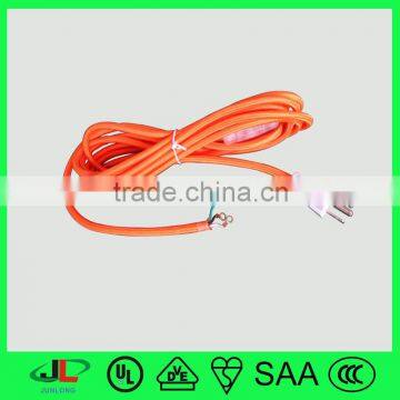 Junlong factory power plug, UL CSA approval 3 pin power plug with UL textile electric wire