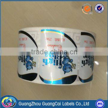 Cheap price high quality fasson material drink pe sticker printing self-adhesive stickers and labels