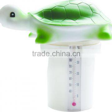 Floating animal dispenser with thermometer-Turtle