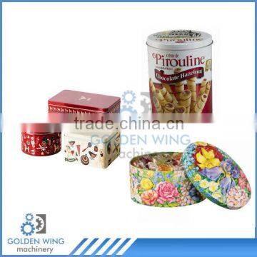 Semi-automatic Colorful Round Cookies Tin Can Case Production Line