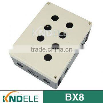 eight hole white and black push button plastic station electrical control box BX8