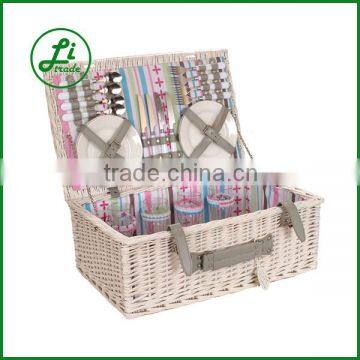 cute white wikcer picnic basket